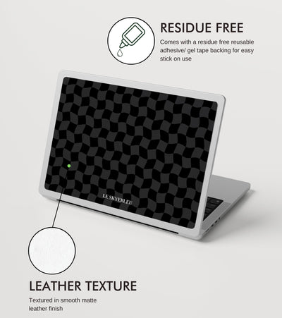 Black Check  - Stick on Laptop Skin