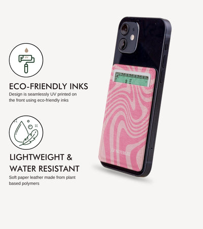 Pink Hypnosis Swirl - Stick on Phone Wallet