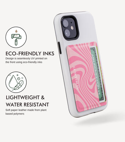 Pink Hypnosis Swirl - Stick on Phone Wallet