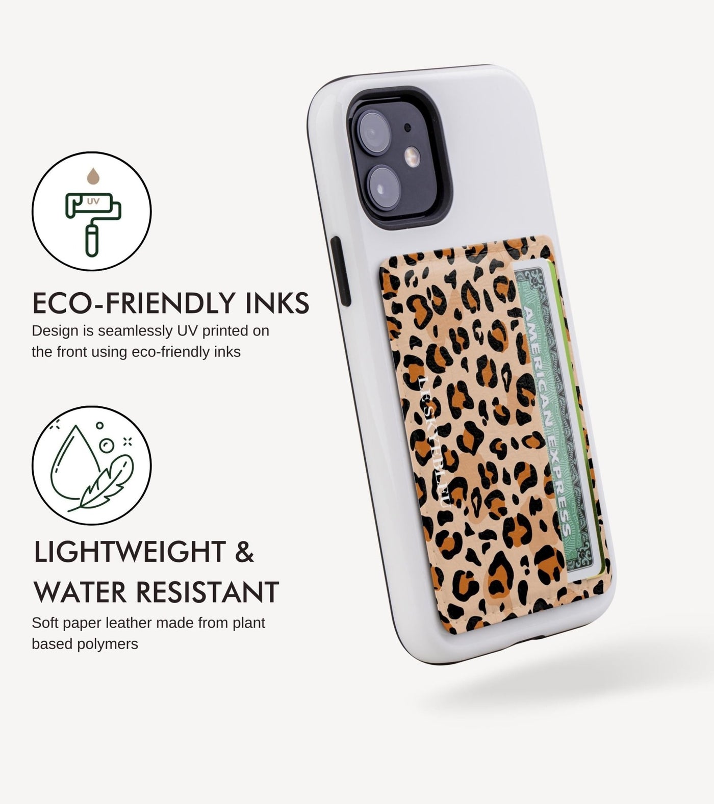 Spotted Leopard - Stick On Phone Wallet