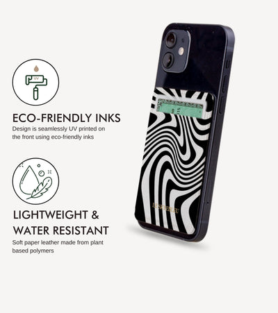 Zebra Swirl - Stick On Phone Wallet