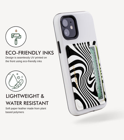 Zebra Swirl - Stick On Phone Wallet